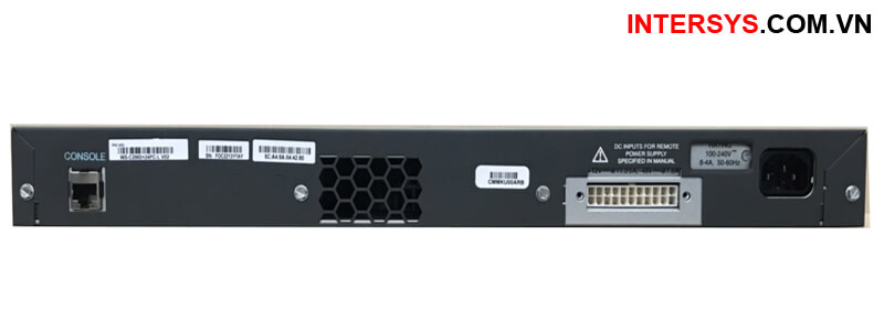 Mặt sau của WS-C2960+24LC-S do INTERSYS phân phối