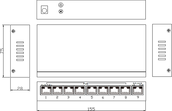 ES1009D-8POE-150W Switch 8 cổng PoE Ethernet