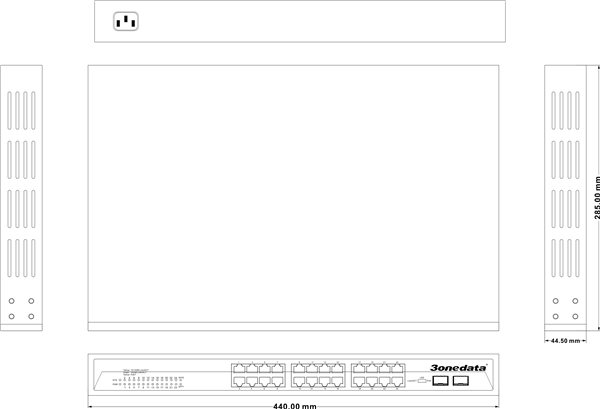 ES5026-24POE-450W Switch 20 cổng PoE Ethernet+4 cổng Giga PoE Ethernet+2 SFP