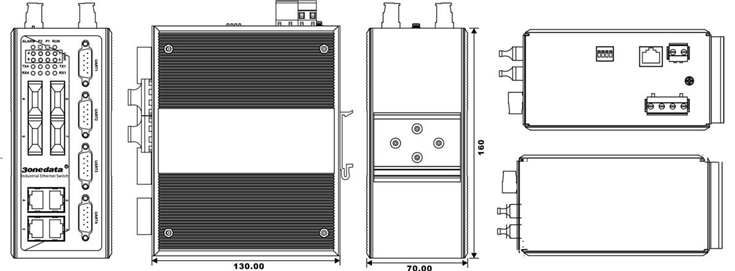 IES618-4F-4D(RS-232) Switch công nghiệp 4 cổng Ethernet+4 SFP+4 cổng RS232