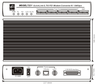 MODEL7221 Bộ chuyển đổi V.35 sang FE1