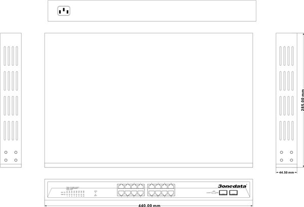 ES5018-16POE-300W Switch 14 cổng PoE Ethernet+2 cổng Giga PoE Ethernet+2 SFP