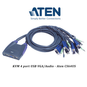CS64US 4 Cổng USB VGA Cáp Âm Thanh KVM Switch